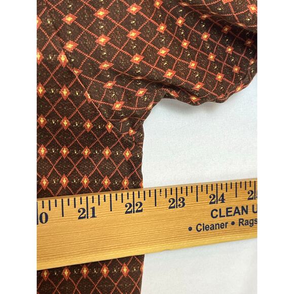 Bobby Jones Men's L Brown/Orange Argyle 3‑Button Short Sleeve Polo Shirt Golf - Picture 6 of 7